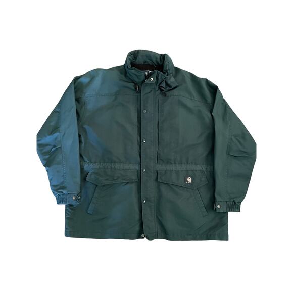 Carhartt Soft Shell XXL Green Insulated Full Zip Parka Jacket - Picture 1 of 7